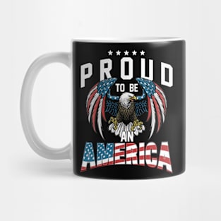 Proud To Be An American Graphic Eagle American Flag Ribbon Mug